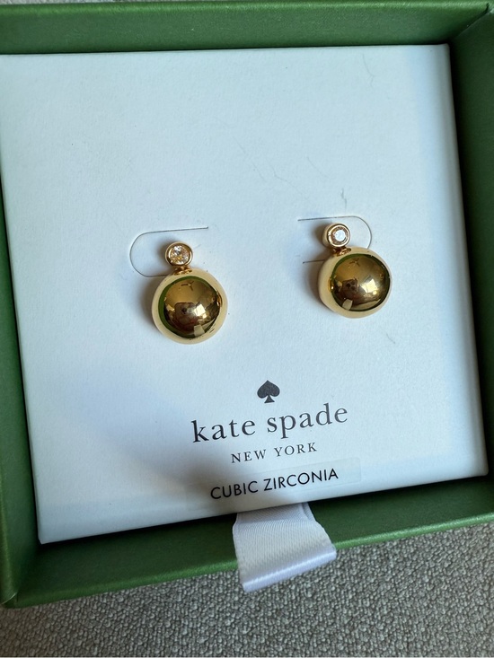 kate spade Jewelry - Gold Ball and Cubic Zirconia Stud Earrings - NIB